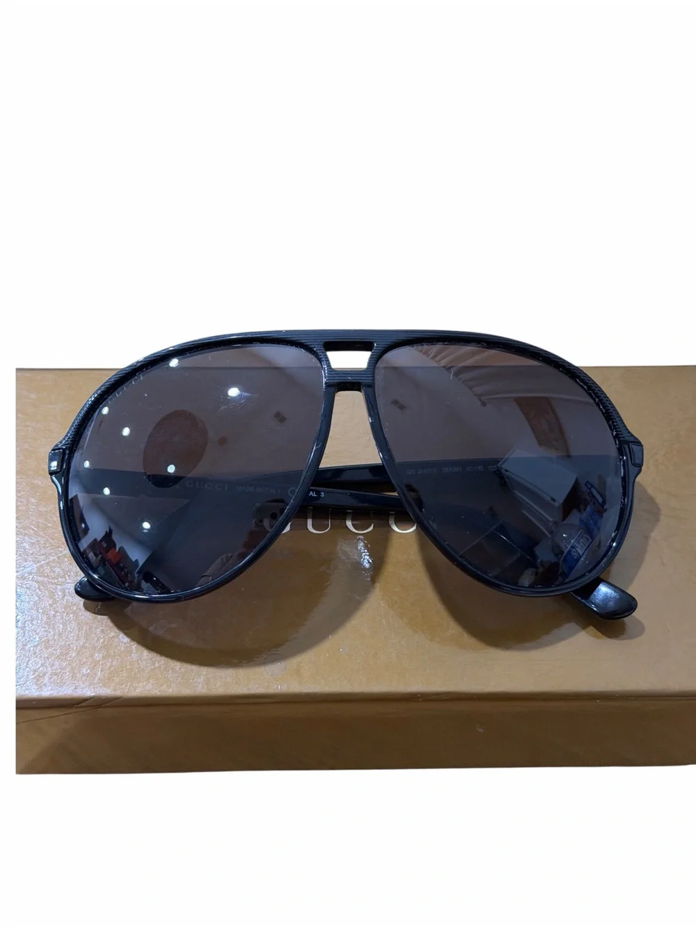 Gucci Black Aviator Sunglasses